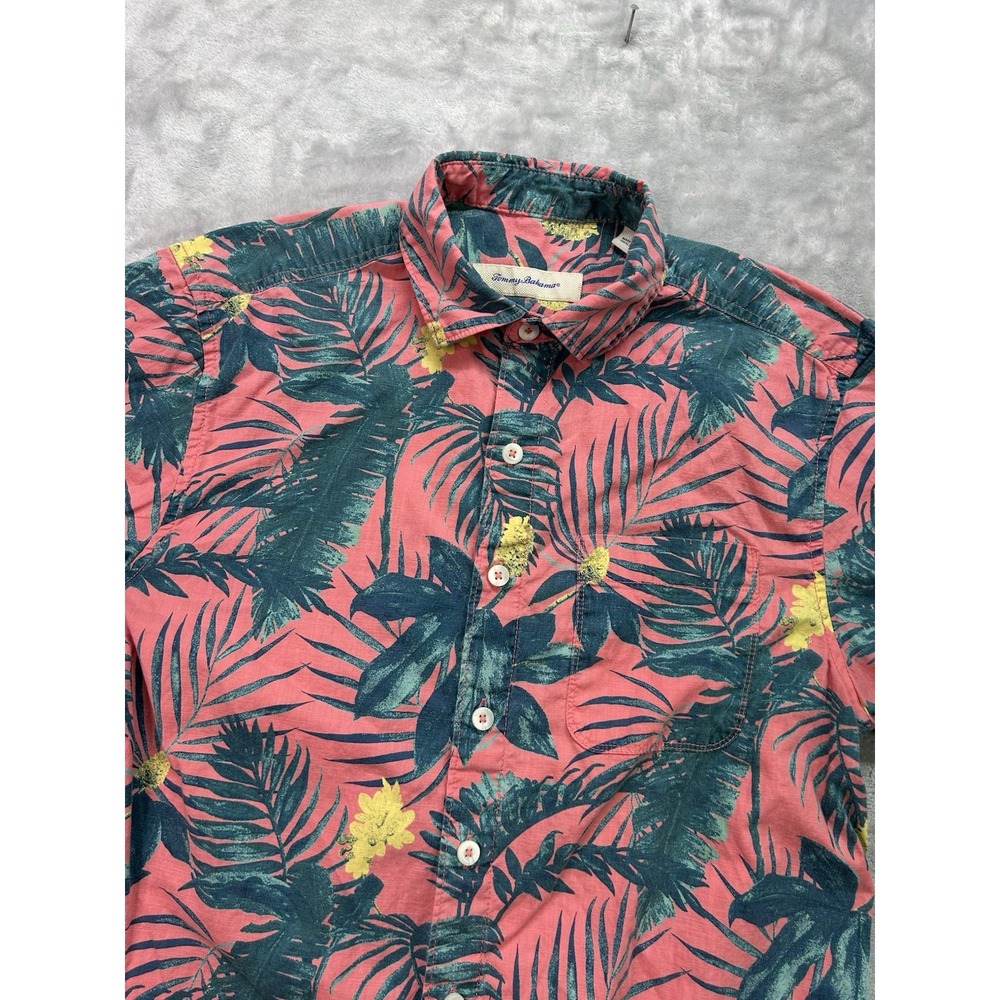 Tommy Bahama Hawaiian Floral Button Up Shirt Men's Size S Cotton Blend Colorful